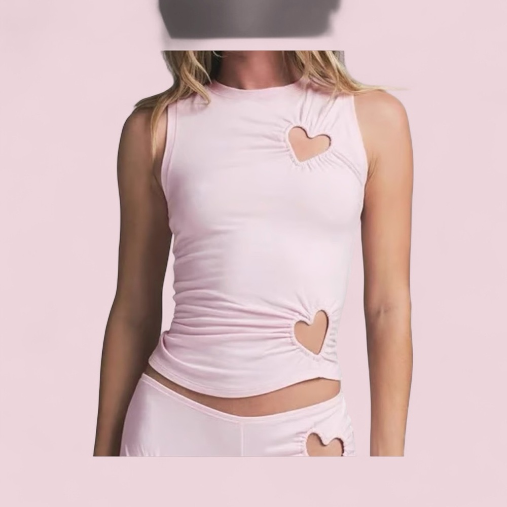 💖 Skims Cotton Jersey Heart Tank | Cherry Blossom | L 💖